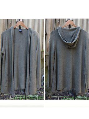 Eileen Fisher - Cozy Viscose Stretch Hooded Cardigan, PS Vanity size - fits M L